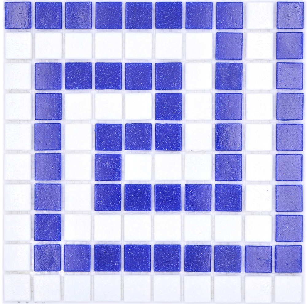 Bård Glas Mosaik Blå Vit Mix | Ekosten.se