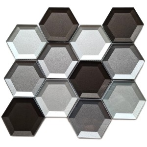 Hexagon Kristallmosaik 3D Optik Grå Mix | Ekosten.se