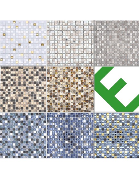 Mosaik Kristall Natursten Metall Blå Grå | Ekosten.se