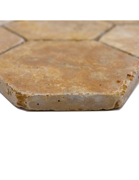 Hexagon Guld Travertin Antik | Ekosten.se