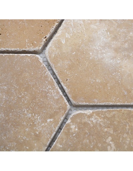 Hexagon Brun Travertin Noce | Ekosten.se