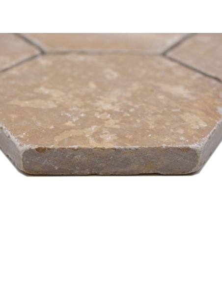 Hexagon Brun Travertin Noce | Ekosten.se