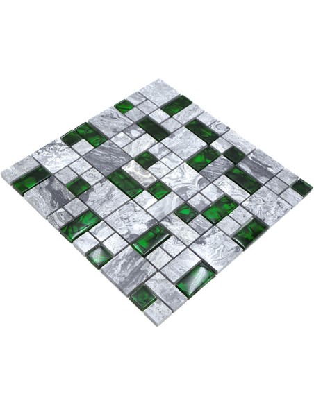 Marmor Kristall Mosaik Grå Grön | Ekosten.se