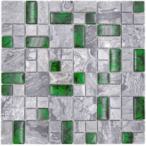 Marmor Kristall Mosaik Grå Grön | Ekosten.se