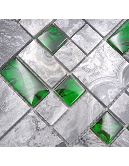 Marmor Kristall Mosaik Grå Grön | Ekosten.se