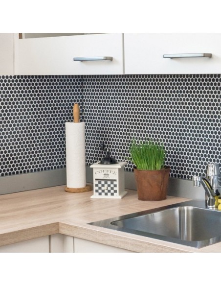 Hexagon Glasmosaik Eco Svart Matt | Ekosten.se