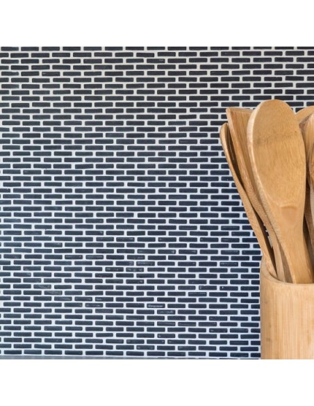 Glas Eco Mosaik Minibrick Svart  | Ekosten.se