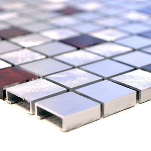 Mosaik Metall Kristall Silver Röd | Ekosten.se