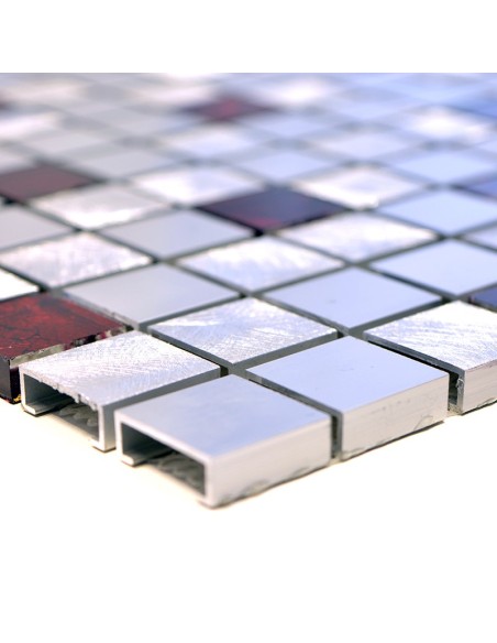Mosaik Metall Kristall Silver Röd | Ekosten.se