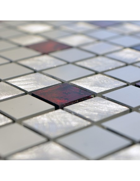 Mosaik Metall Kristall Silver Röd | Ekosten.se