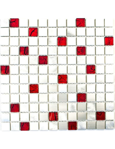 Mosaik Metall Kristall Silver Röd | Ekosten.se