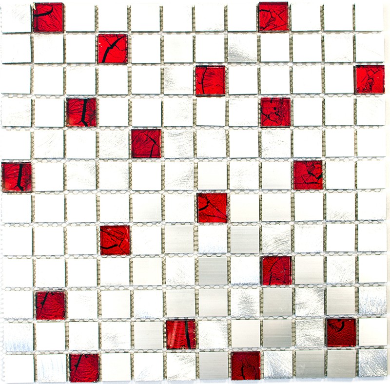 Mosaik Metall Kristall Silver Röd | Ekosten.se