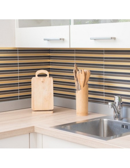 Stavmosaik Metall Svart Brons Guld | Ekosten.se