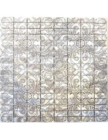 Silver Metallmosaik Mönstrad Damasco | Ekosten.se