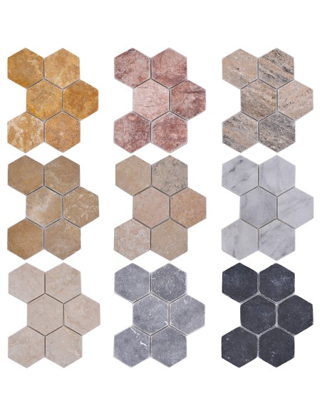 Hexagon Ibiza Vit Antik Marmor | Ekosten.se