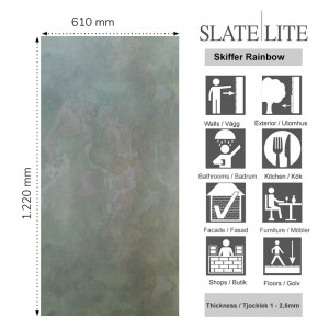 Stenfanér Slate-Lite Skiffer Rainbow | Ekosten.se