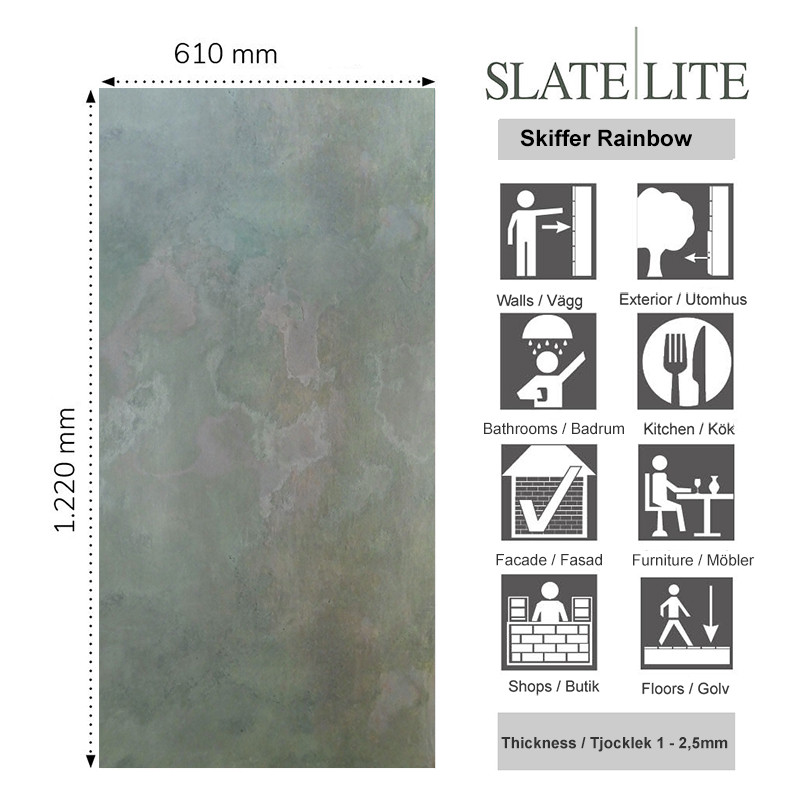 Stenfanér Slate-Lite Skiffer Rainbow | Ekosten.se