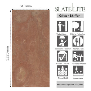 Brons Stenfanér Glitter Skiffer | Ekosten.se