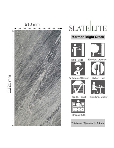 Marmor Stenfaner Bright Creek | Ekosten.se