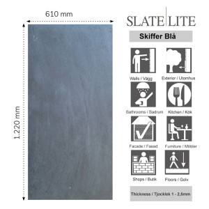 Stenfanér Skiffer Blå 61x122cm | Ekosten.se
