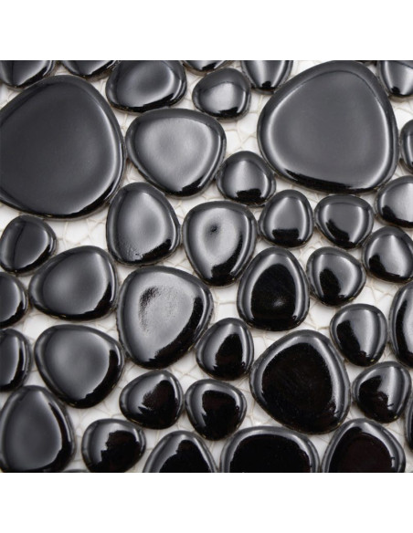 Oregelbunden Mosaik Svart Blank | Ekosten.se