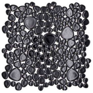 Oregelbunden Mosaik Svart Blank | Ekosten.se