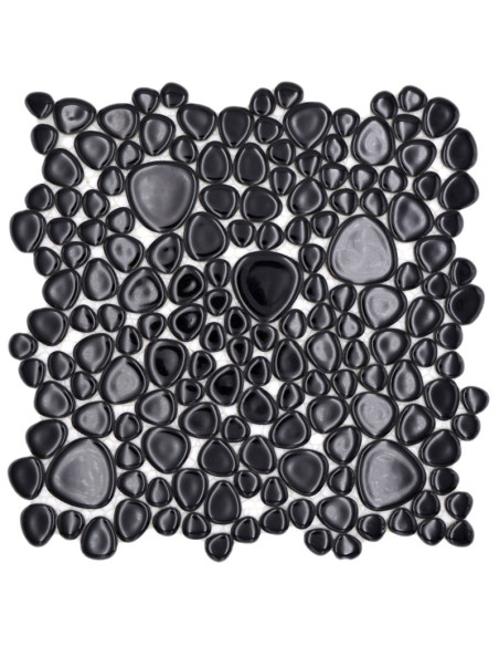 Oregelbunden Mosaik Svart Blank | Ekosten.se