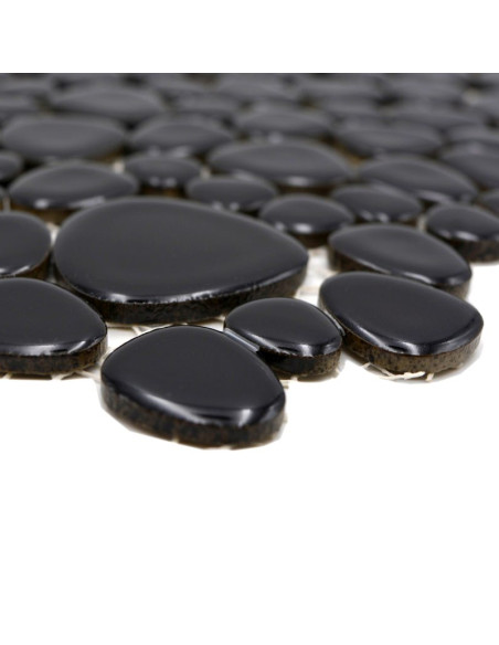 Oregelbunden Mosaik Svart Blank | Ekosten.se