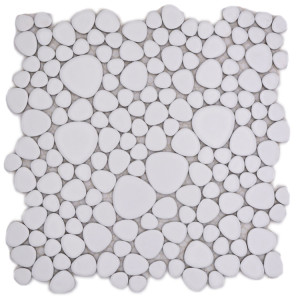 Oregelbunden Mosaik Vit Matt | Ekosten.se