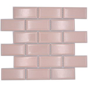 Metro Kakel Mosaik Fasade Kanter Rosa | Ekosten.se