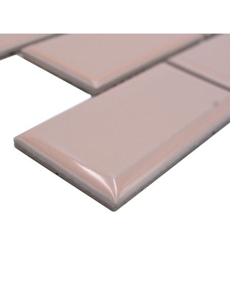 Metro Kakel Mosaik Fasade Kanter Rosa | Ekosten.se