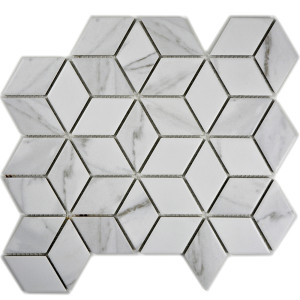 Carrara Marmor Klinkermosaik 3D | Ekosten.se