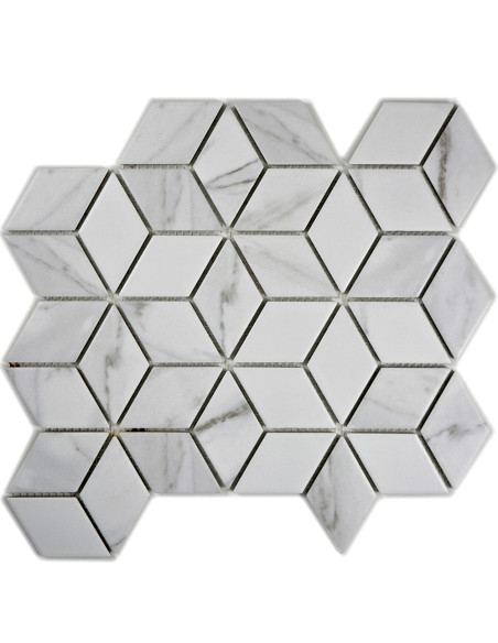 Carrara Marmor Klinkermosaik 3D | Ekosten.se