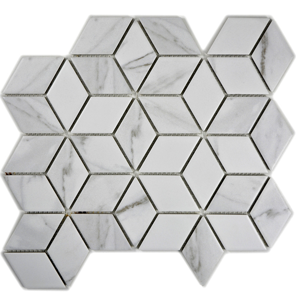 Carrara Marmor Klinkermosaik 3D | Ekosten.se