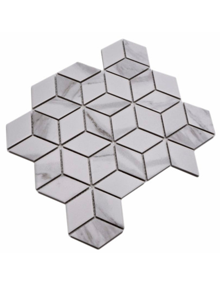 Carrara Marmor Klinkermosaik 3D | Ekosten.se