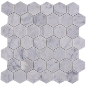 Carrara Marmor Hexagon Mosaik | Ekosten.se