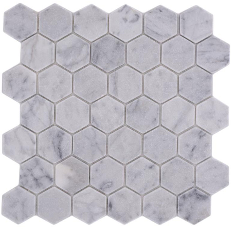 Carrara Marmor Hexagon Mosaik | Ekosten.se
