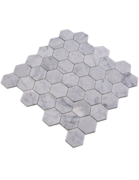Carrara Marmor Hexagon Mosaik | Ekosten.se