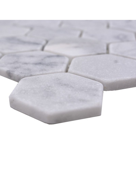 Carrara Marmor Hexagon Mosaik | Ekosten.se