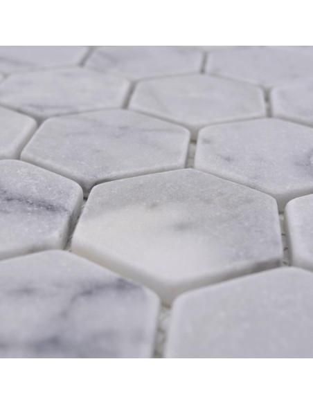 Carrara Marmor Hexagon Mosaik | Ekosten.se