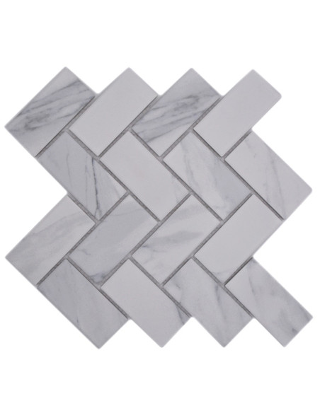 Carrara Fiskben Klinker Mosaik | Ekosten.se