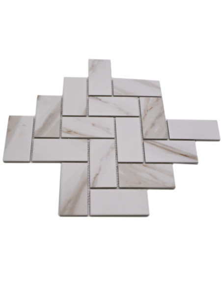 Calacatta Fiskben Klinker Mosaik | Ekosten.se