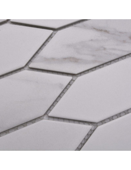 Carrara Long Hexagon Klinkermosaik | Ekosten