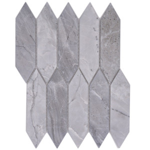 Ljusgrå Marmor Long Hexagon Klinkermosaik | Ekosten.se