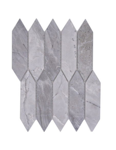 Ljusgrå Marmor Long Hexagon Klinkermosaik | Ekosten.se