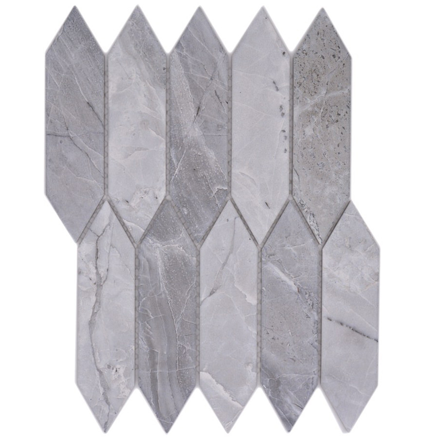 Ljusgrå Marmor Long Hexagon Klinkermosaik | Ekosten.se