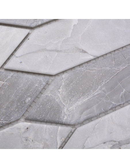 Ljusgrå Marmor Long Hexagon Klinkermosaik | Ekosten.se