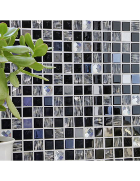 Självhäftande Kristall Mosaik Silver Svart | Ekosten.se