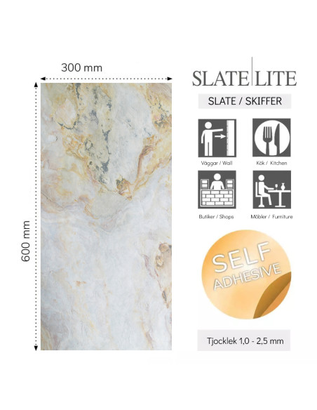 Självhäftande Skifferfanér Blanco | Ekosten.se