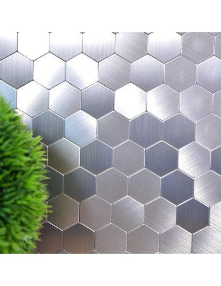 Självhäftande Silver Hexagon Mosaik | Ekosten.se